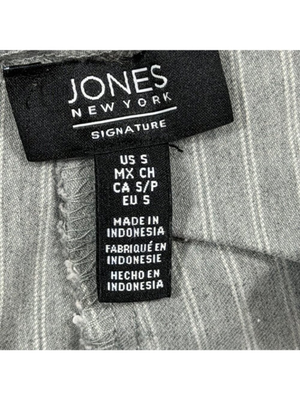 Jones New York Signature Gray Pinstripe Pull On Career Dress Pants Womens Size S - Picture 3 of 9
